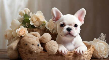 Adorable White French Bulldog Puppy.generative.ai