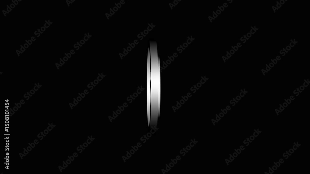 Poster elegant 3d animation of the at symbol displayed on a smooth black background