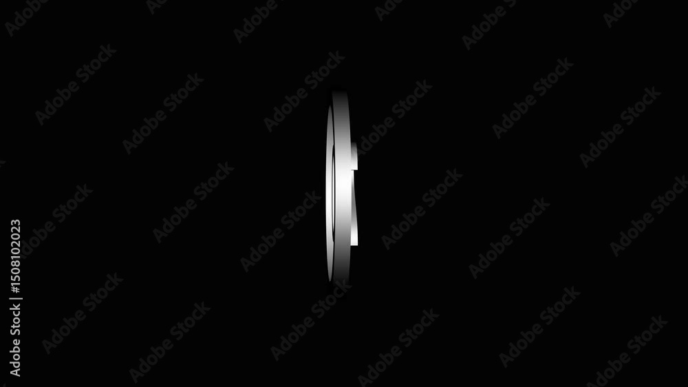 Poster minimalistic os logo animation with metallic 3d effect on a black background