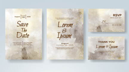 Wedding invitation with abstract watercolor background