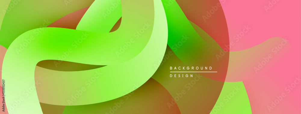 Fototapete Abstract fluid shapes, vibrant colors blend. Modern design, smooth gradients create dynamic composition. Soft curves, visual harmony.