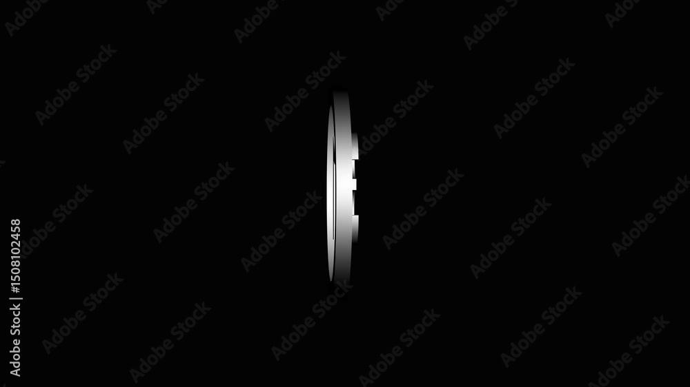 Poster animated circle with the number three on a black background ready to use