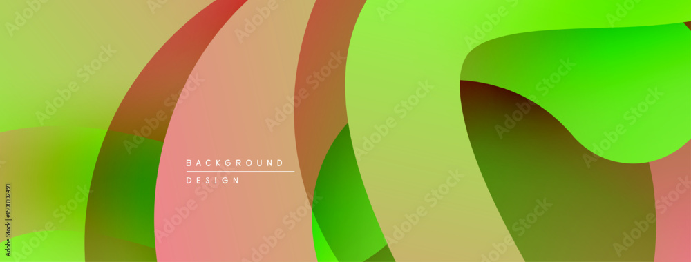Aufkleber Abstract fluid shapes, vibrant colors blend. Gradient transitions create dynamic visual effect. Modern design element for backgrounds.