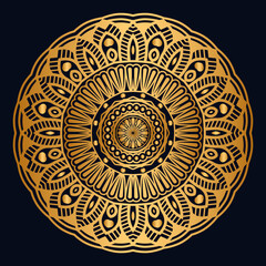 Golden color Mandala design to use in invitation cards