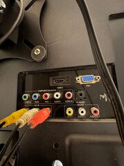 Audio and video connectors in different colors