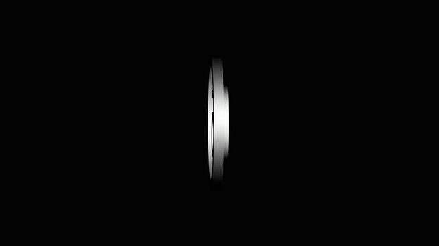 Animated 3d logo revealing double letter a inside circle on a black background