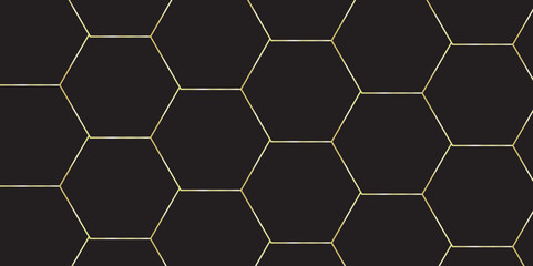 Abstract black hexagonal geometric hexagon polygonal pattern background. seamless black web cell and triangle abstract honeycomb background. backdrop wallpaper.	