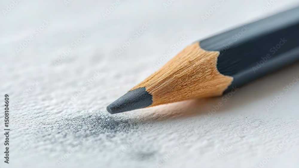 Poster close up of pencil tip drawing with graphite textured paper tip close