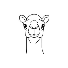 Minimalist Camel Portrait: Simple Line Art Illustration
