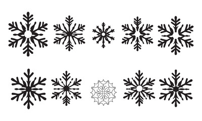 Snowflakes, snowflake vector icon pack, snowflakes winter template, set of blue snowflake icons isolated on white background, vector illustration snowflakes symbols for Christmas and winter designs