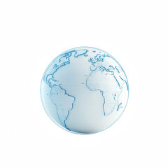 Naklejka premium A realistic globe depicting continents and countries in a modern design.