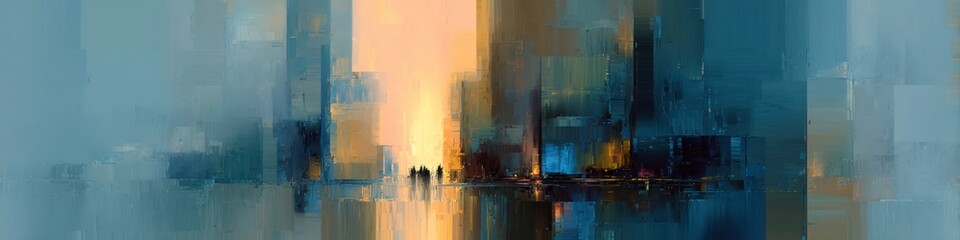 Urban Sunset Reflection Art