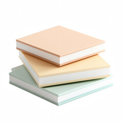 A stack of colorful books in pastel shades, perfect for reading or decoration.