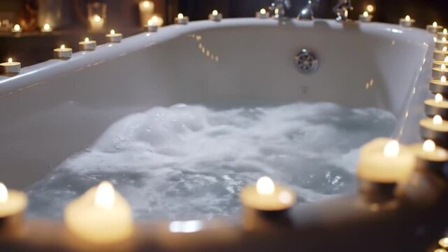Candles on bathtub 