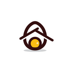 egg home logo design business illustration