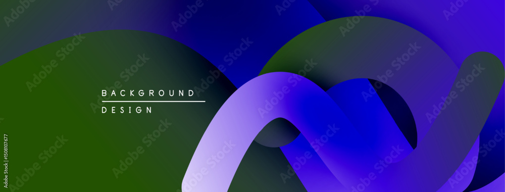 Fototapete abstract fluid shapes overlap, creating vibrant blue, green gradients. modern design emphasizes smoo