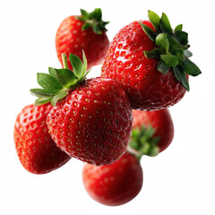 Fresh, ripe strawberries piled together, showcasing vibrant colors and juicy textures.