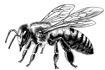 Obraz premium Detailed illustration of a honeybee.