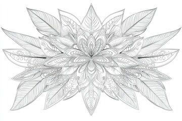 Intricate floral design with detailed leaf patterns.