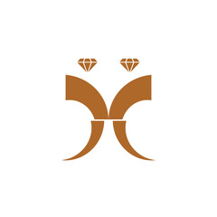butterfly jewelry combination logo design 