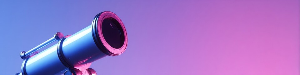 Modern Telescope on Gradient Background