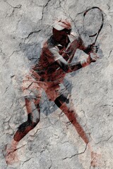 Tennis Player on Rocky Surface