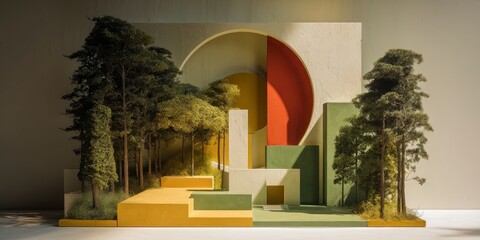 Modern Abstract Forest Landscape