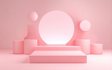 Soft Pink Geometric Display Setup