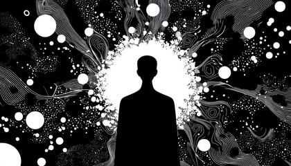 Silhouette in Abstract Universe