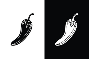 Chili Pepper Vector. Clean Spicy Chili for Icon Silhouette or Logos design