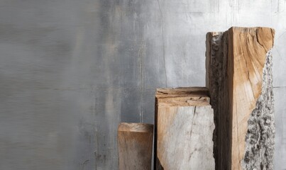 Textured Wood and Metal Display