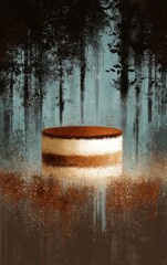 Delicious Cake in Forest Background