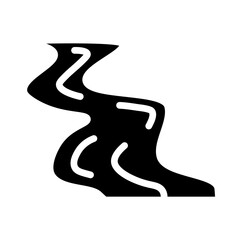 River Flow Vector Glyph Icon Design
