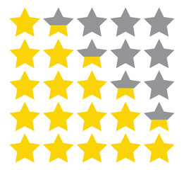 Five star rating. Rating Stars Illustration On White Background.  Big set stars 10 eps.