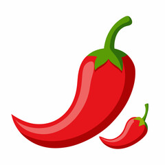 Red hot chili pepper icon on white background.