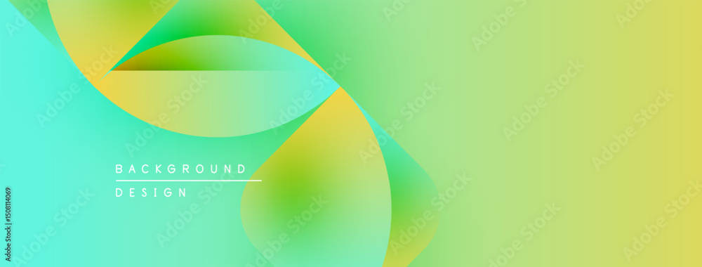 Aufkleber Abstract gradient background. Smooth shapes blend yellow, green hues. Modern design element for digital projects. Minimalist aesthetic.