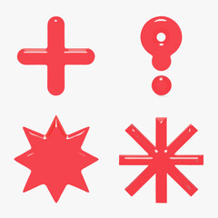 Fototapeta premium Vector set of red and white cross icons, symbols, and medical design elements for web and business