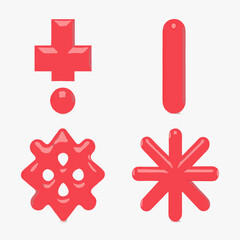 Obraz premium Vector set of medical icons with cross, check mark, and no signs for web design concept