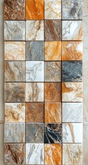 Textured Ceramic Tiles in Warm Earthy Tones for Interior Design