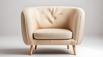 Modern beige armchair with textured back and sides.generative.ai