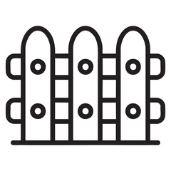 Wooden Fence Line Icon Illustration Of Garden Boundary Barrier For Outdoor Property Security Home Protection Design Concept Symbol