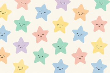 Cute seamless pattern of stars in pastel colors