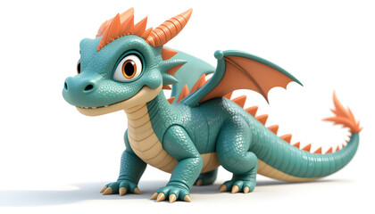 Fototapeta premium Epic adventure of a playful dragon fantasy realm 3d animation bright colors whimsical viewpoint