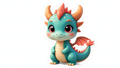 Cute dragon character fantasy world digital art vibrant colors whimsical joyful concept