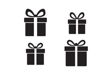 Fototapeta premium Gift boxes silhouette vector art illustration on white background