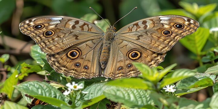 Beautiful common morpho butterfly isolated 