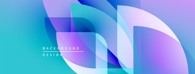 Abstract gradients overlap, creating dynamic visual effect. Blue, purple hues dominate composition. Modern design element.