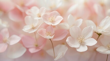 Delicate Pink and White Blossoms Soft Floral Background