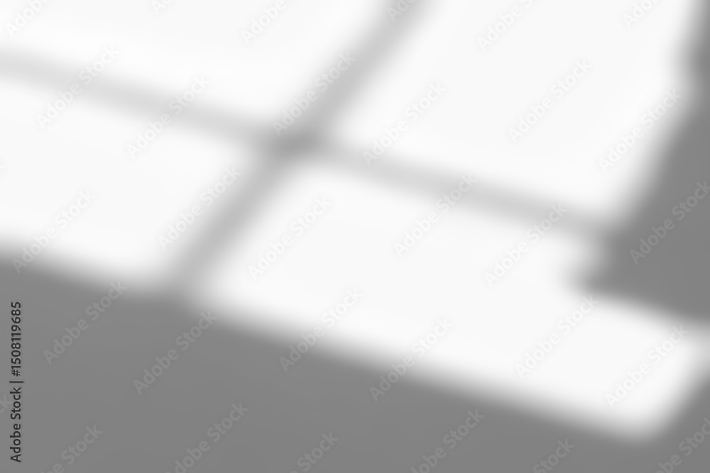 Aufkleber shadow silhouette and soft light overlay on white wall,abstract background of blurry window shadow f