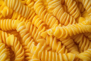 Full Rotation. Raw Fusilli Pasta Isolated on White Background, Traditional Italian Food Concept